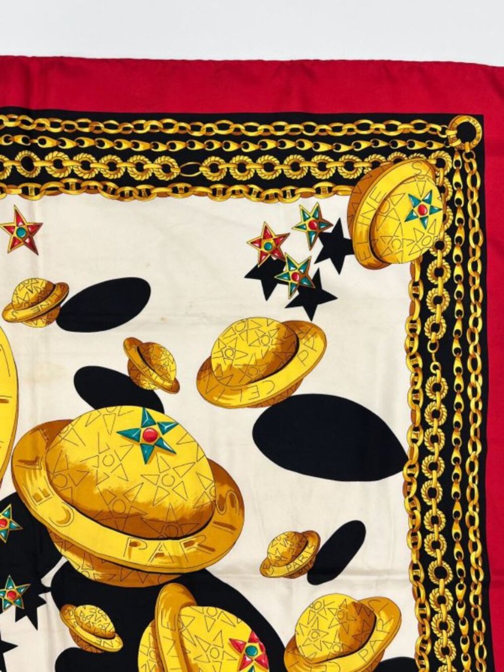 Celine Large Scarf Silk Multicolor Vintage - Picture 3 of 16